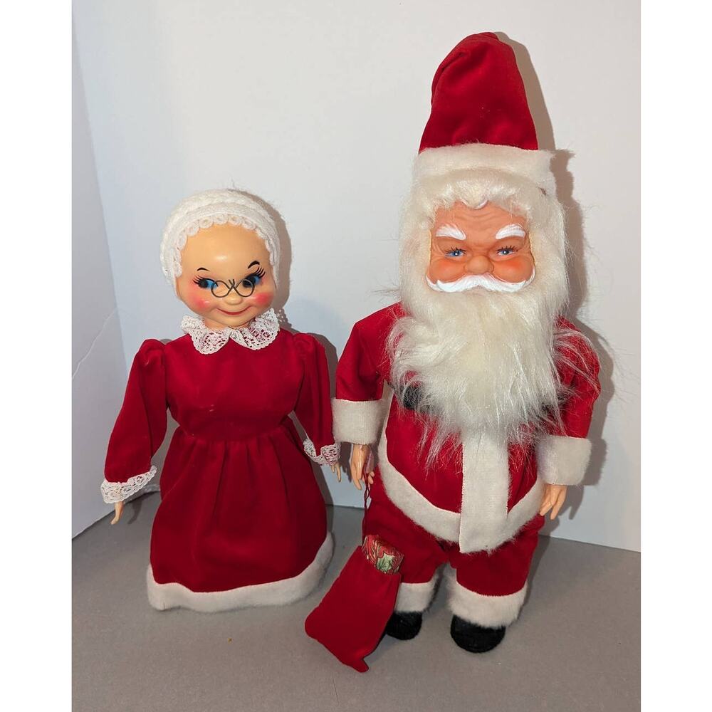 Vintage Ivory Dish Soap Mr. Mrs. Santa Claus Dolls 13" Mint Condition